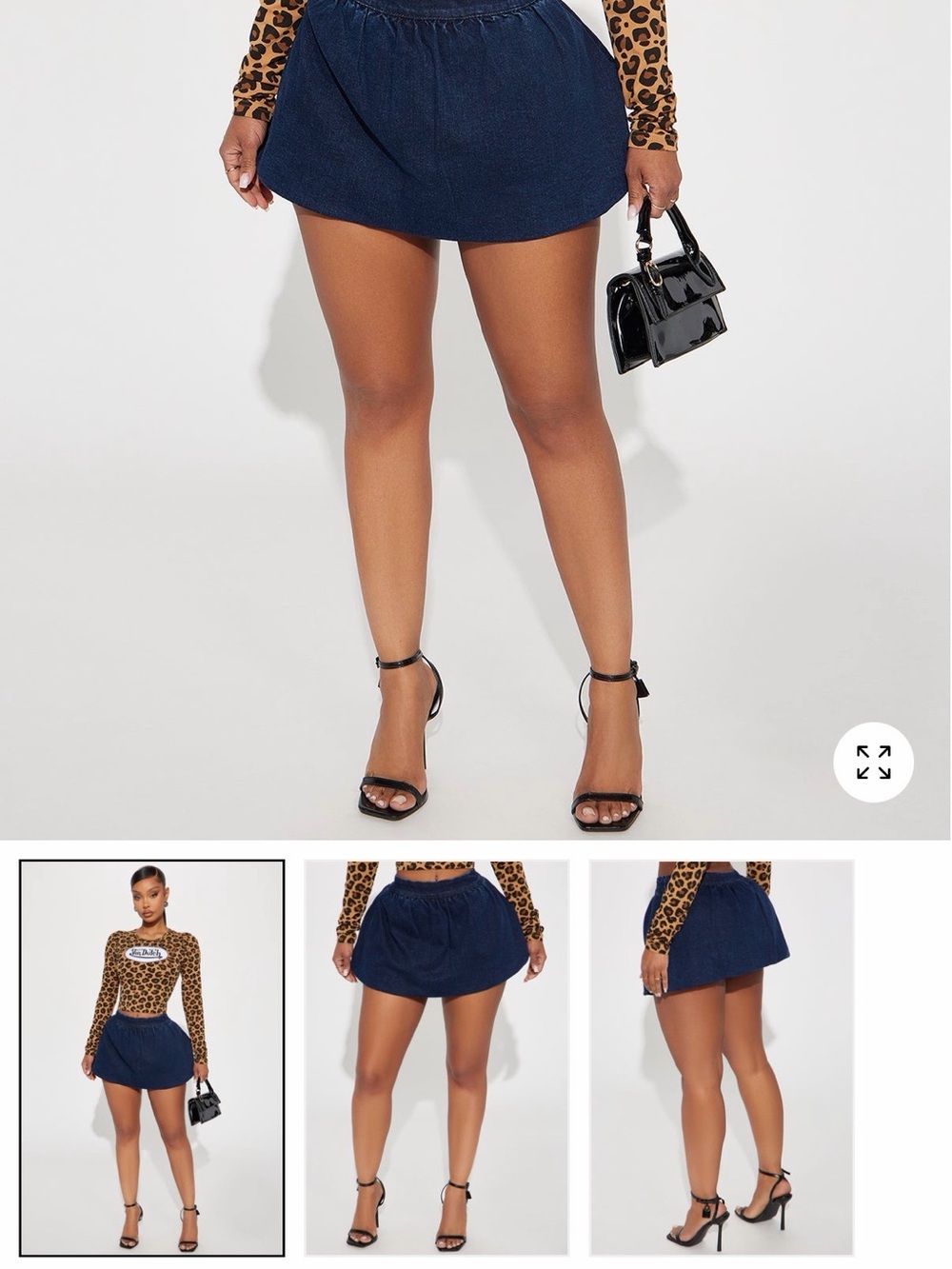 Fashion Nova Navy Elastic Waist Mini Skirt
